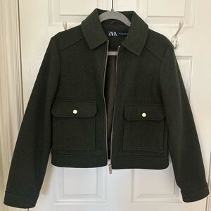 Zara Dark Green Utility Jacket